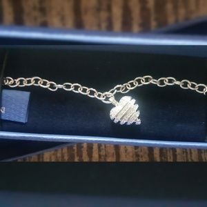 Swarovski charm bracelet with crystal heart charm